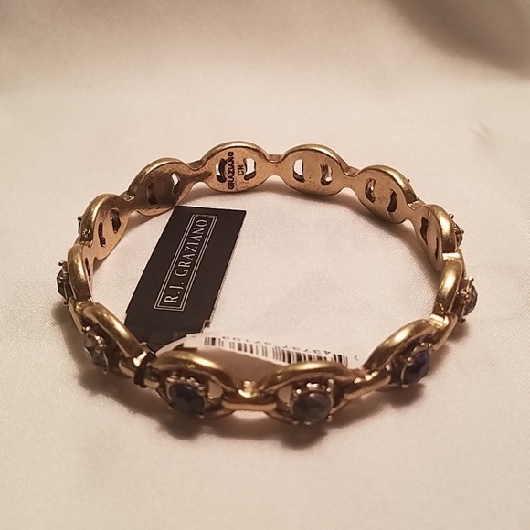 R.J. Graziano Gold with Blue Crystal's bracelet‎ - Picture 1 of 5